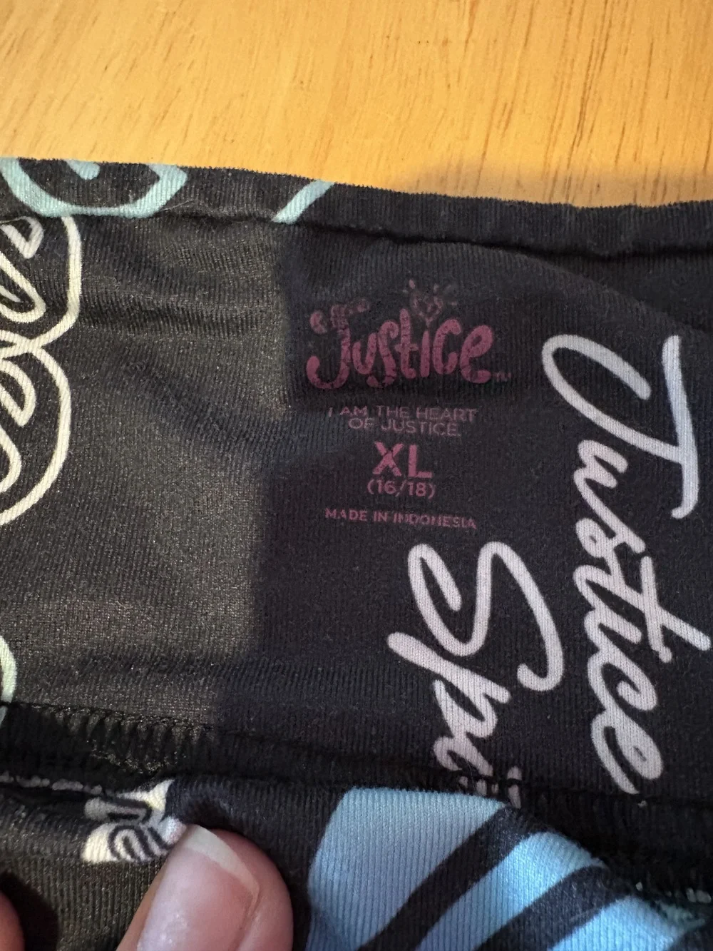 Justice Sport Girls Activewear Leggings Black Multi Graphic Size XL 16/18